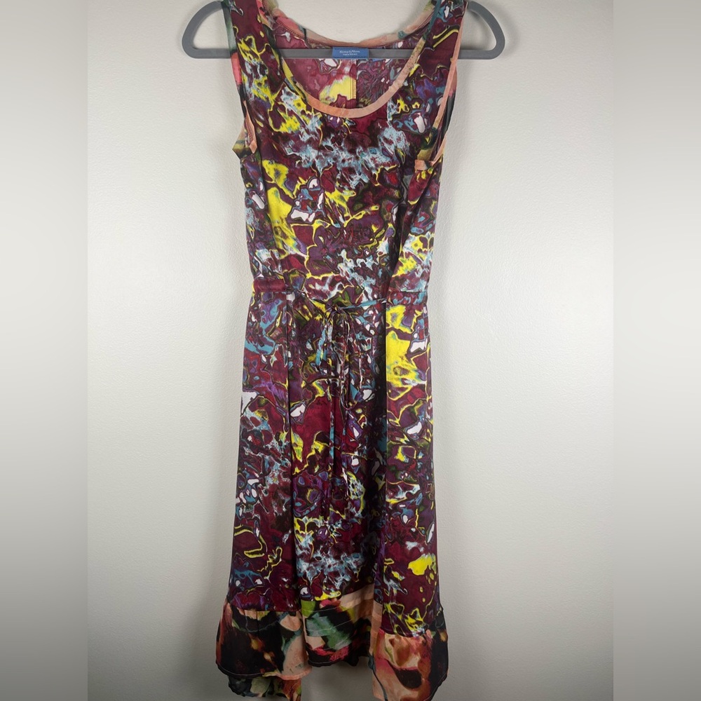 Simply Vera Wang Colorful Sleeveless Dress Size Small Pockets Tie belt NEW
